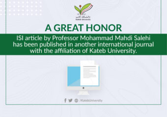 ISI article by Mr. Mahdi Salihy, a Professor of Engineering and Computer Science Faculty, was published.